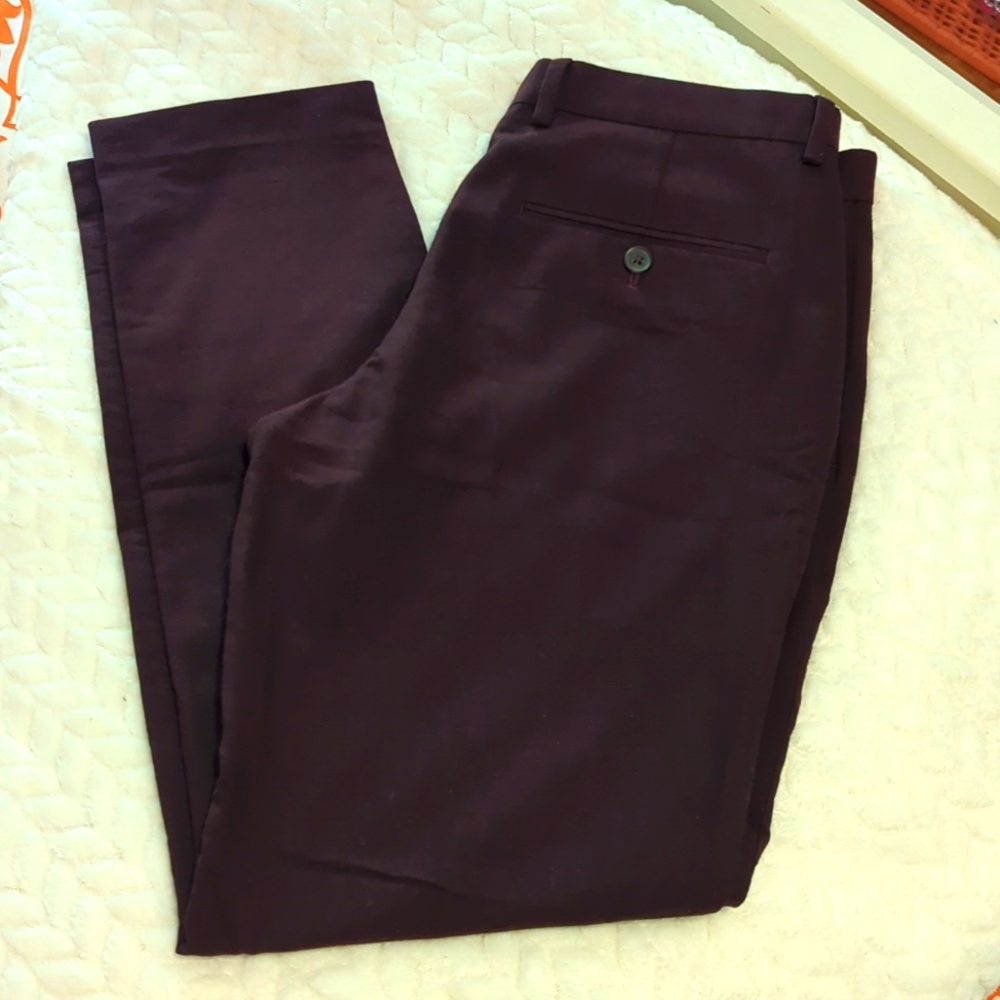Classic Tailored Dress Pants in Burgundy